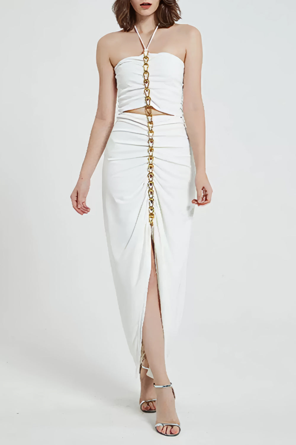 Maxi Dress Gold Chain Detailing