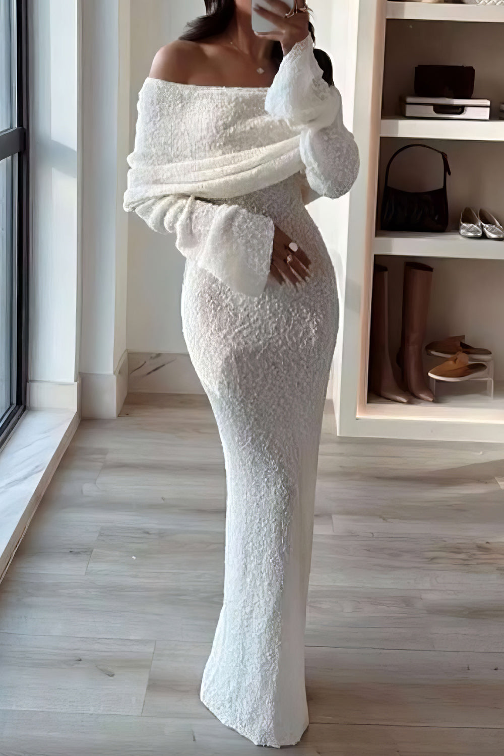 Knitted Long Sleeve Maxi Dress