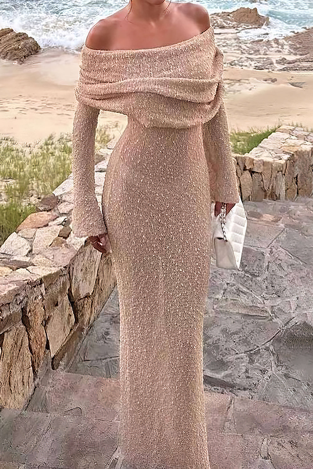 Knitted Long Sleeve Maxi Dress