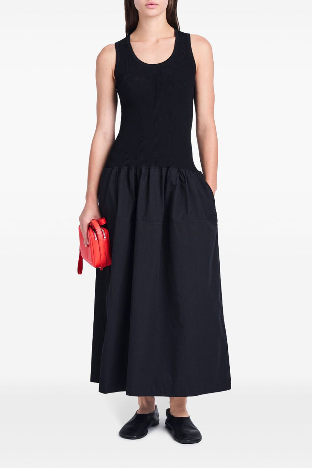 Sleeveless Rib Knit Maxi Dress