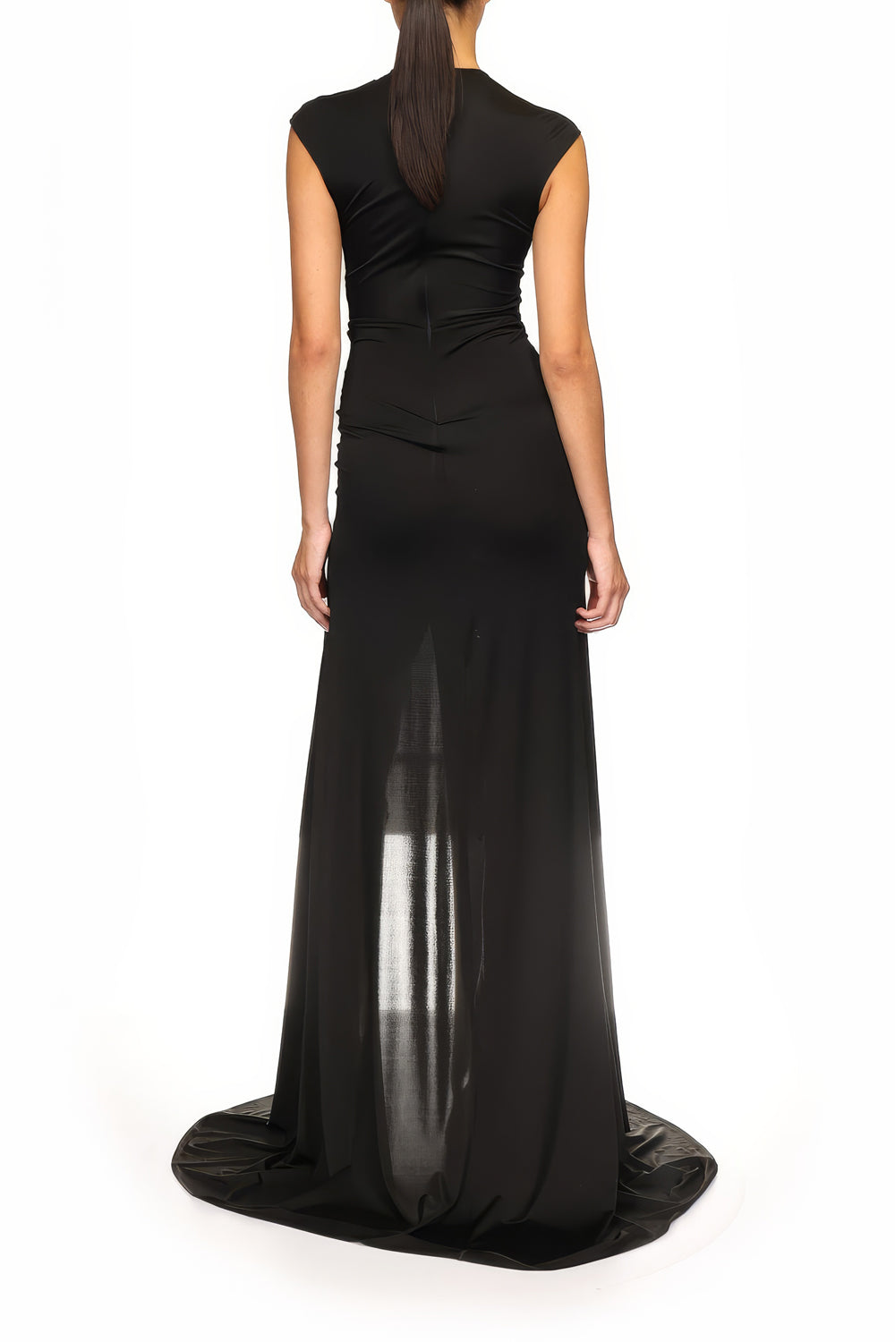 Cut-Out Maxi Dress with Rhinestone Floral Embellishments