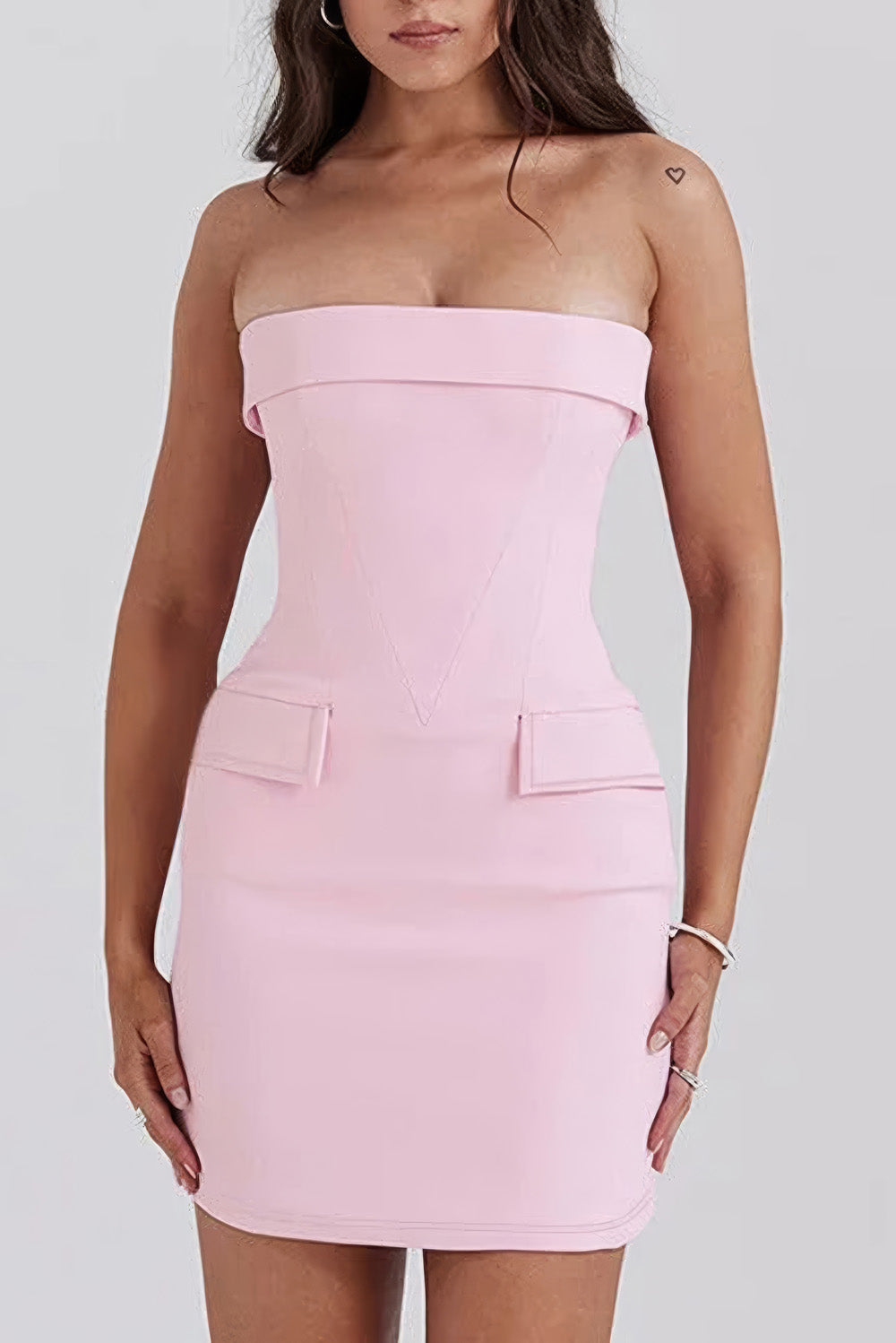 Strapless Tailored Mini Dress