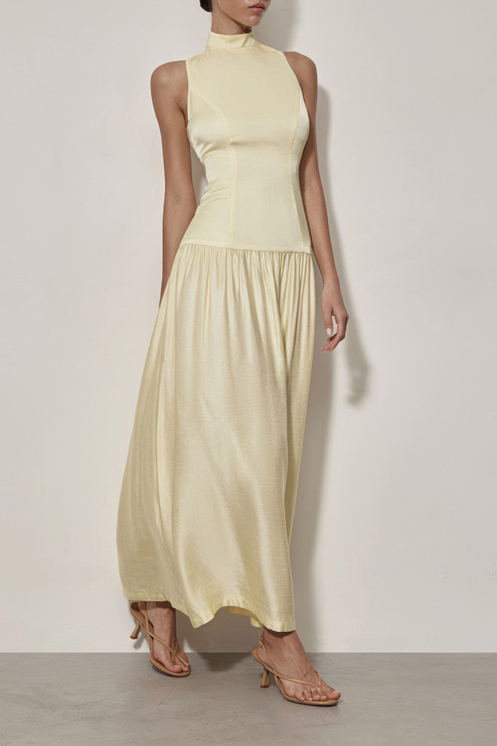 Elegant Sleeveless Maxi Dress with Open Back