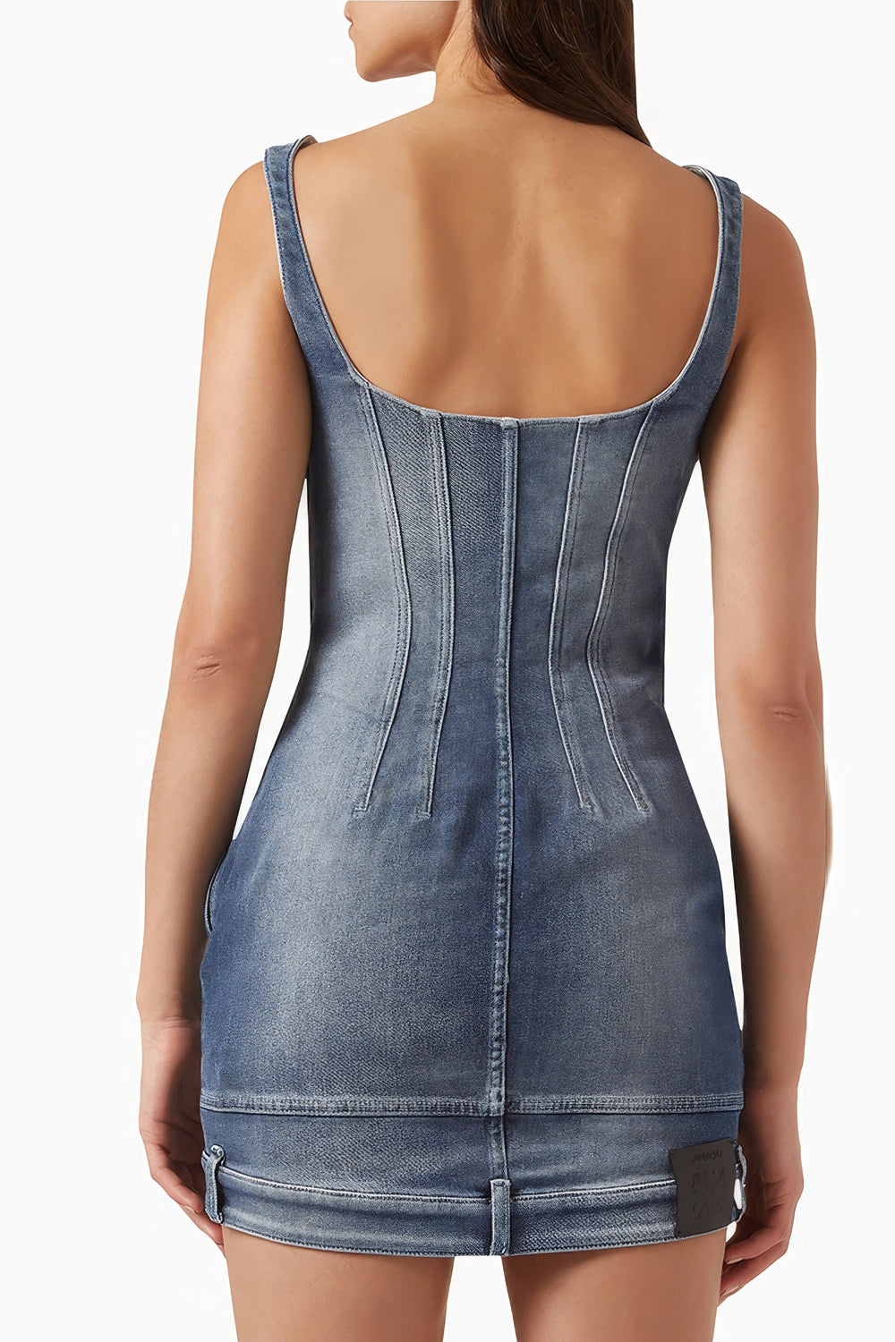 Structured Denim Mini Dress