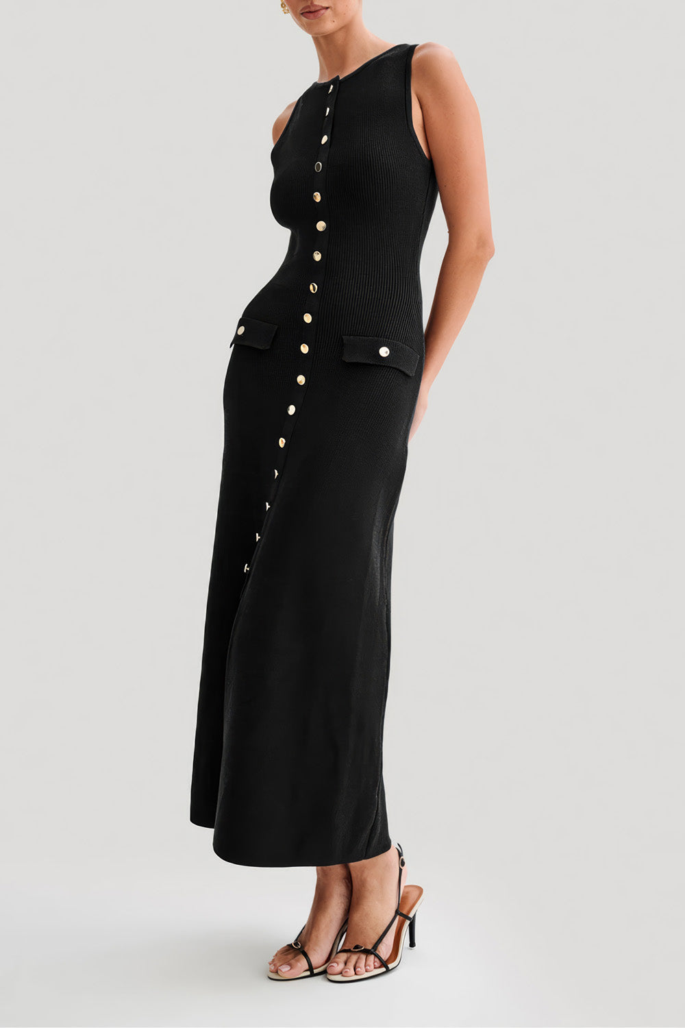 Elegant Sleeveless Knitted Maxi Dress