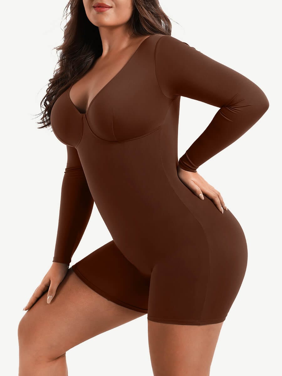 Sculpt™ | Deep V-Neck Long Sleeve Body Shaper