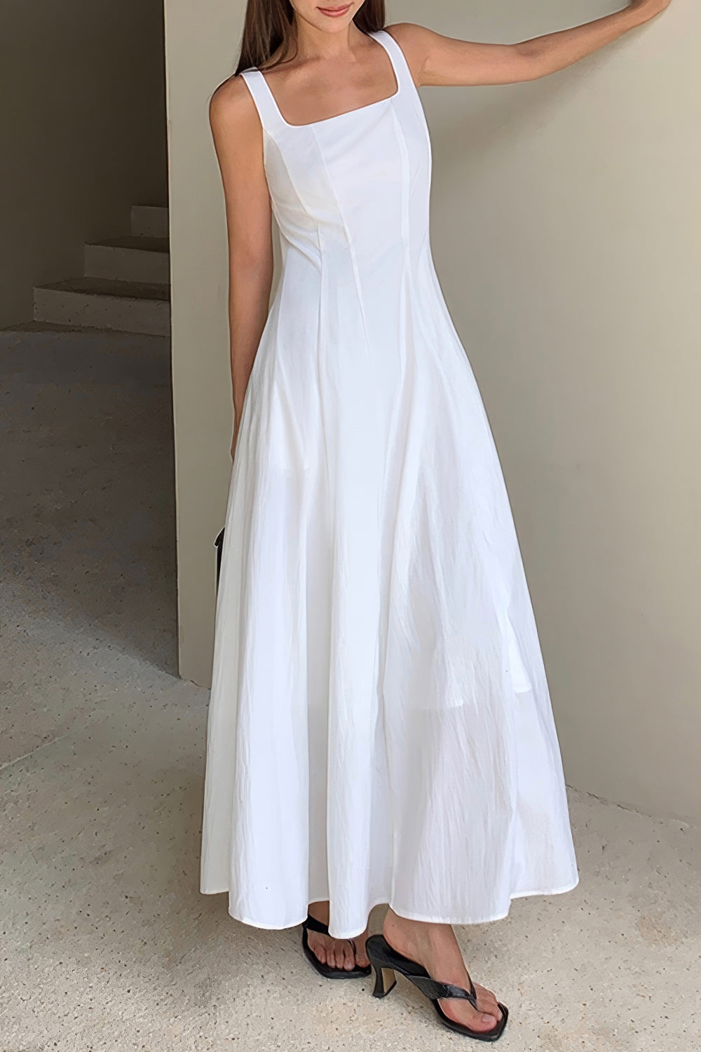 Sleeveless Maxi Dress with Flared Bottom