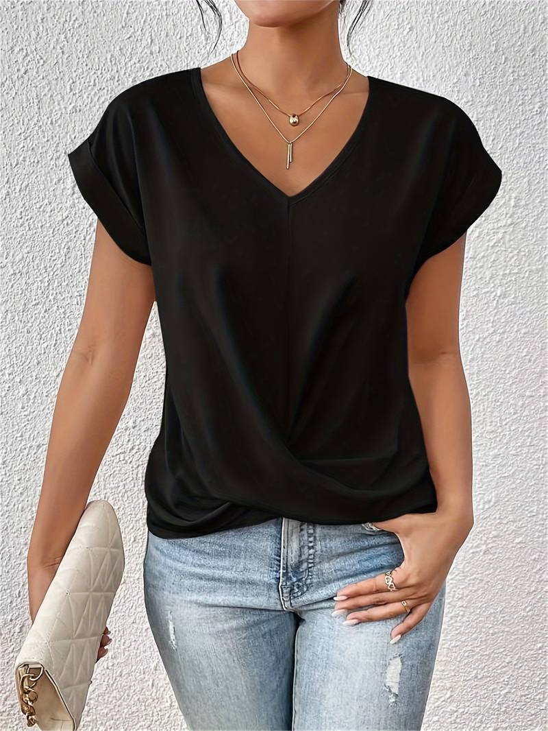 TIZIANA™ | CASUAL T-SHIRT MET KORTE MOUWEN