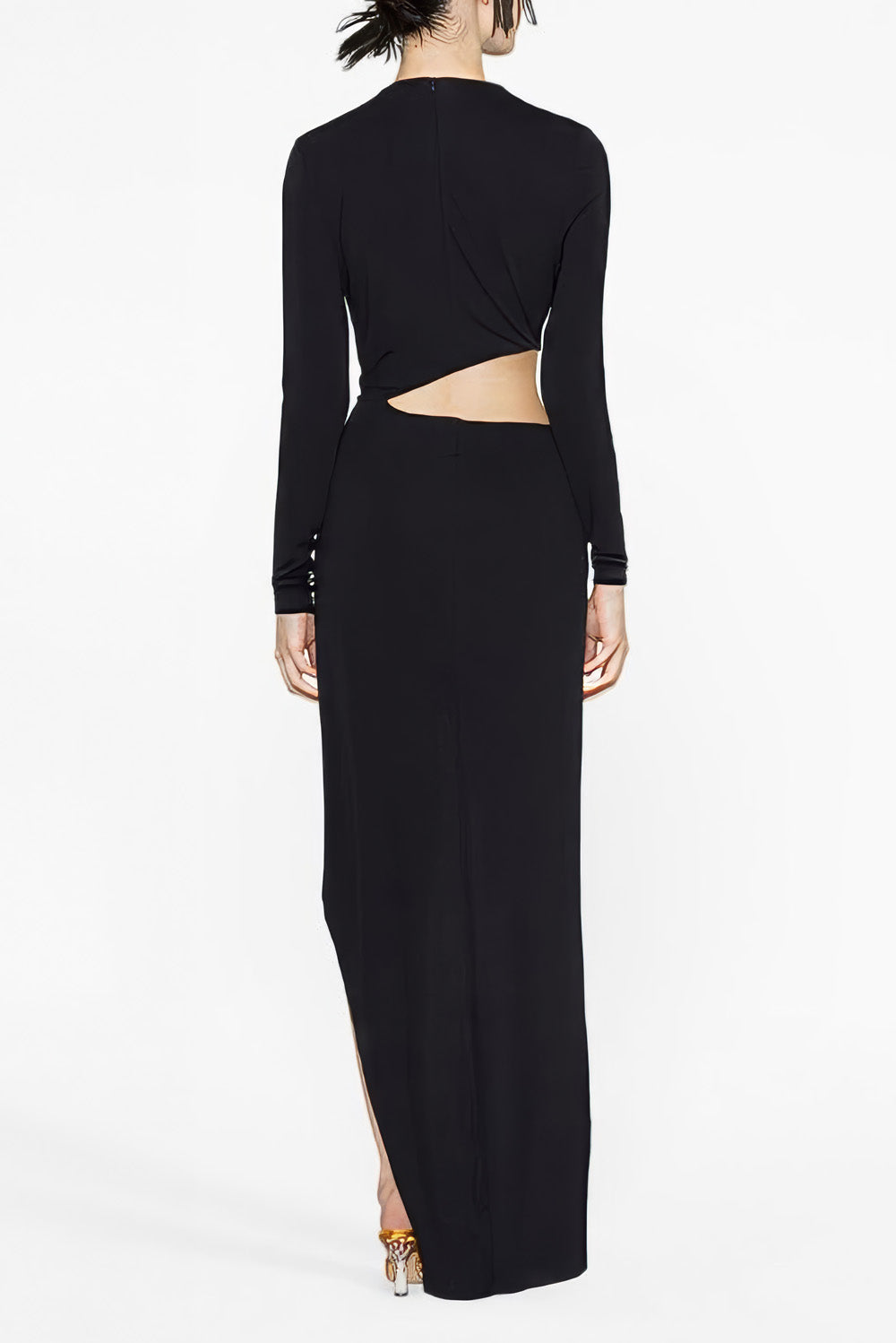 Asymmetrical Maxi Dress with Cut-Out Detail