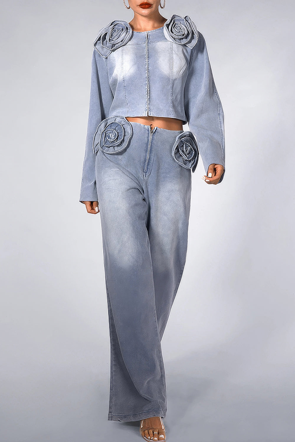 Two-Piece Set Denim Jacket and Pants