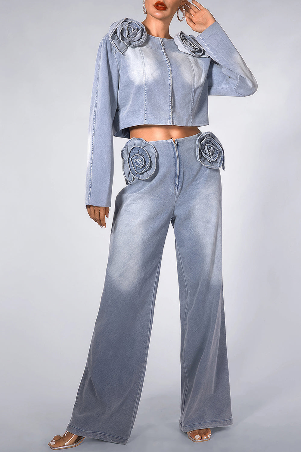 Two-Piece Set Denim Jacket and Pants