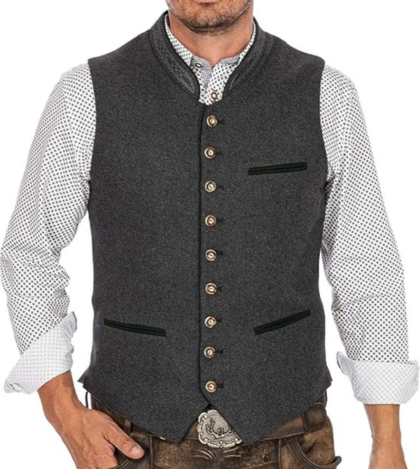 Elegant traditioneel herengilet in grijs - Zander