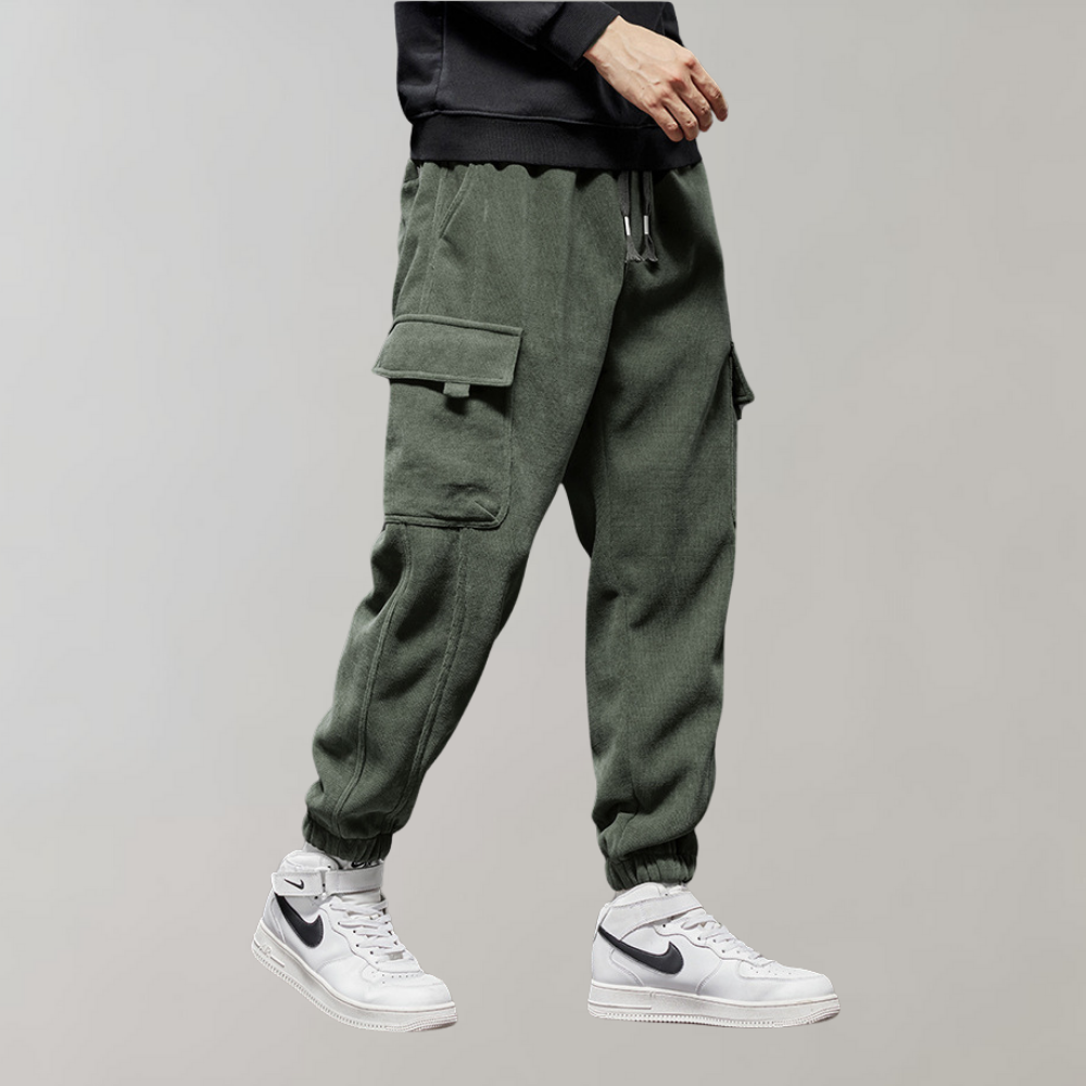 Casual corduroy cargo broek voor heren