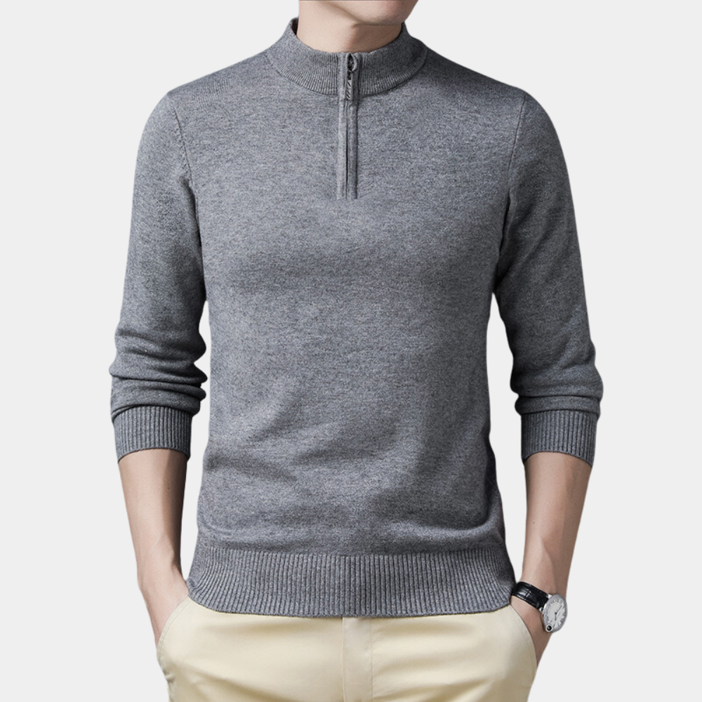 Oskar | Casual herensweater met rits