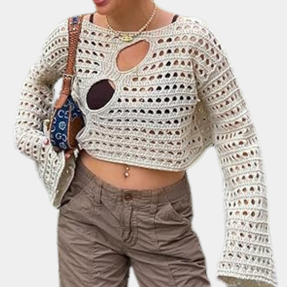 Modern gebreide dames crop top