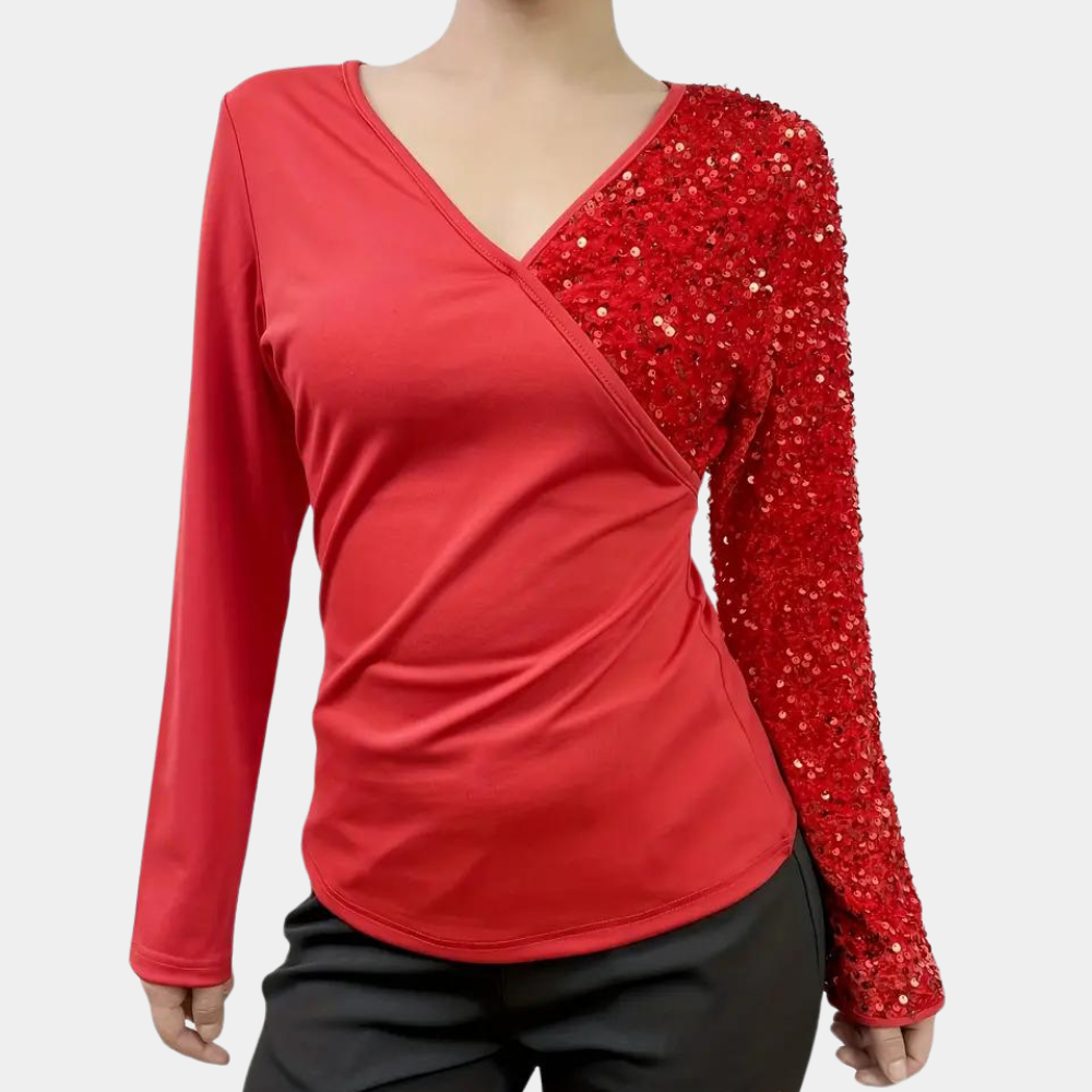 Bibiana - Elegante Dames Top met Glitter Pailletten