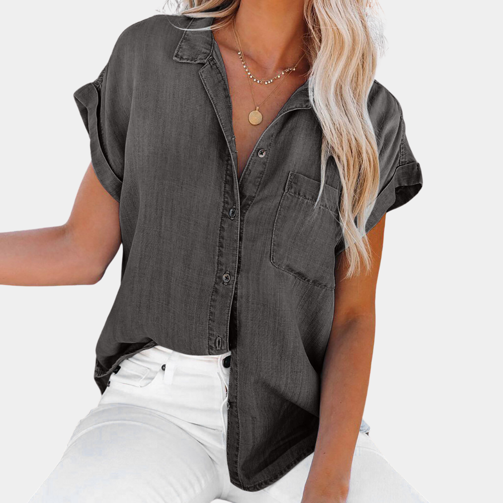 Shaloni - Stijlvol Casual Denim Shirt voor Vrouwen