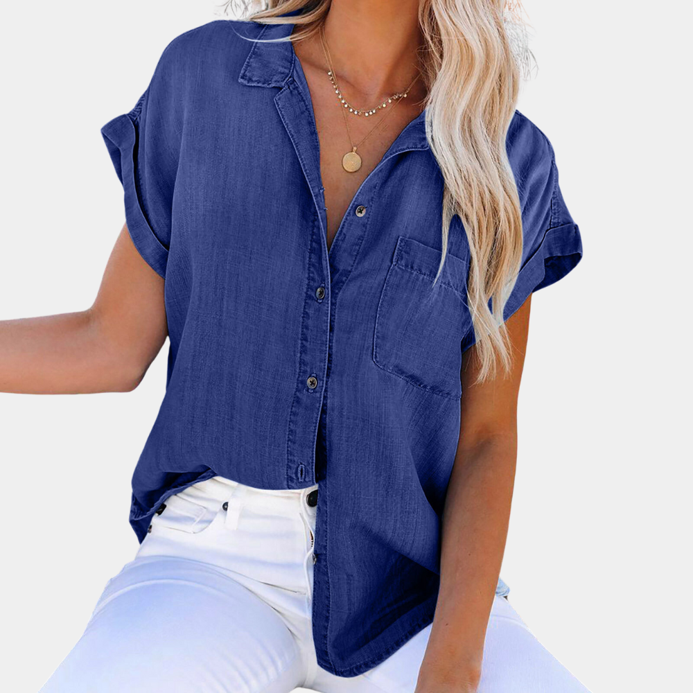 Shaloni - Stijlvol Casual Denim Shirt voor Vrouwen