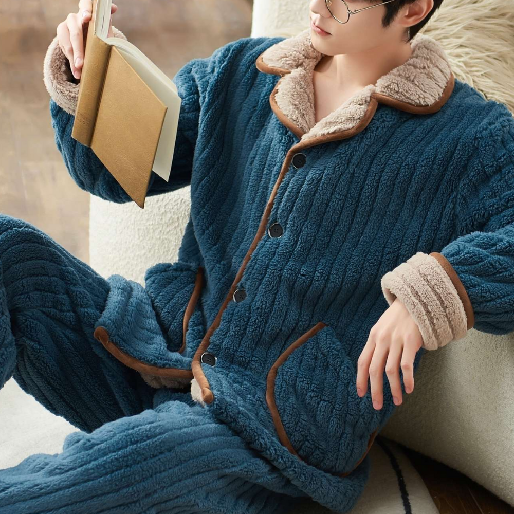 Dawson - Mannen Relaxed Fit Warme Pyjama Set