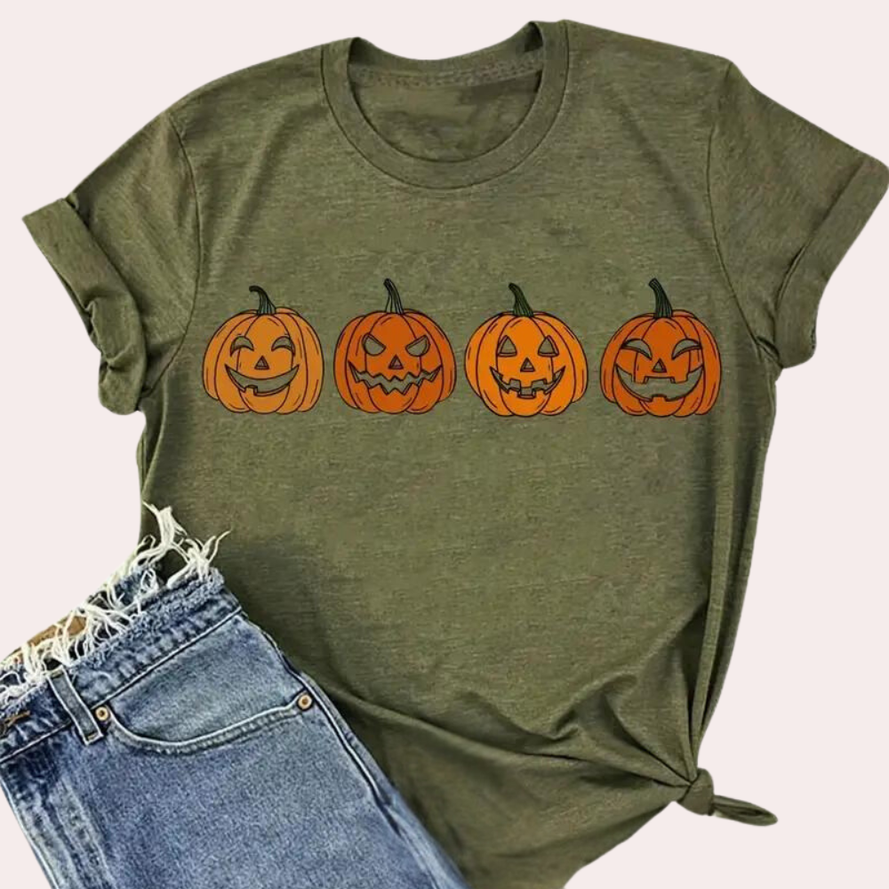 Maco - Casual Halloween Pompoen T- shirt voor dames