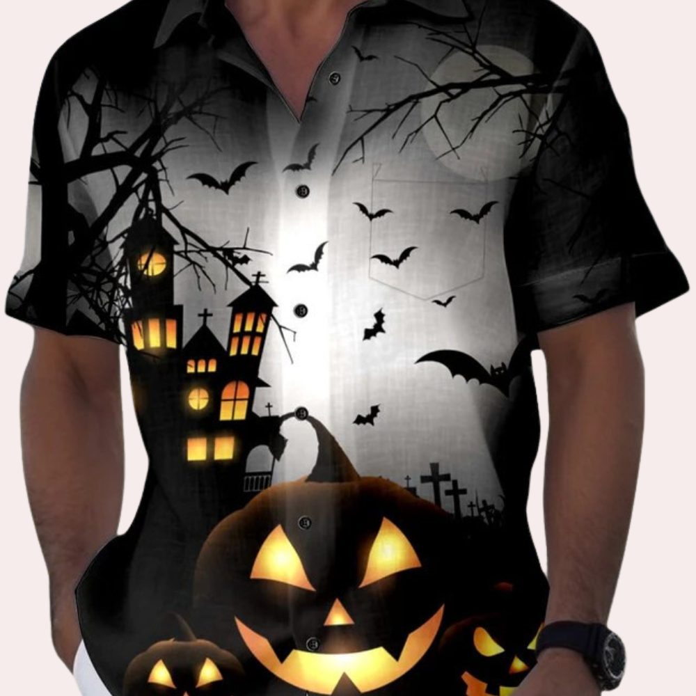 Matyi - Stijlvol herenshirt met Halloweenprint