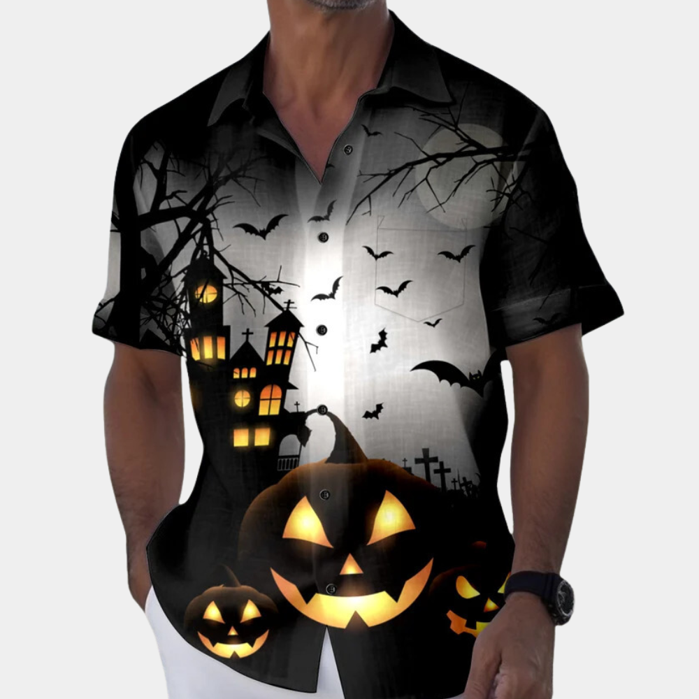 Matyi - Stijlvol herenshirt met Halloweenprint