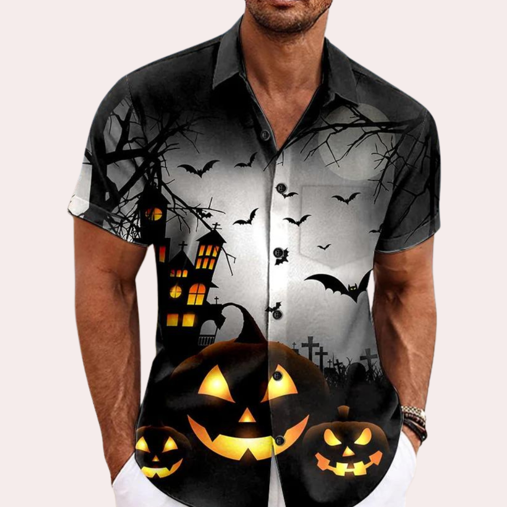 Matyi - Stijlvol herenshirt met Halloweenprint