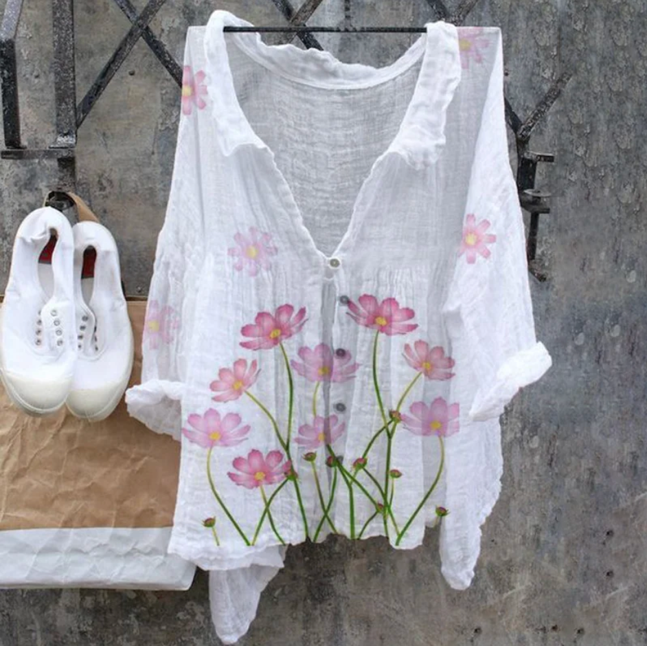 Spring Flowers™ | Linnen Lente Blouse