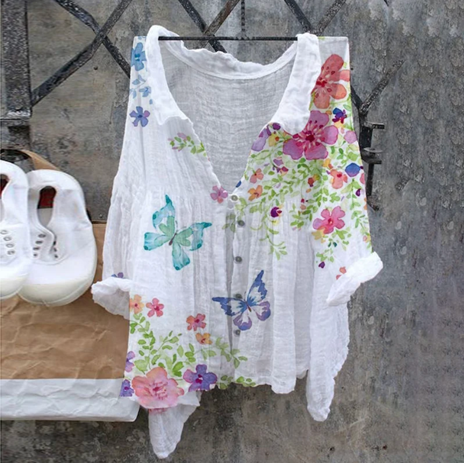 Spring Flowers™ | Linnen Lente Blouse