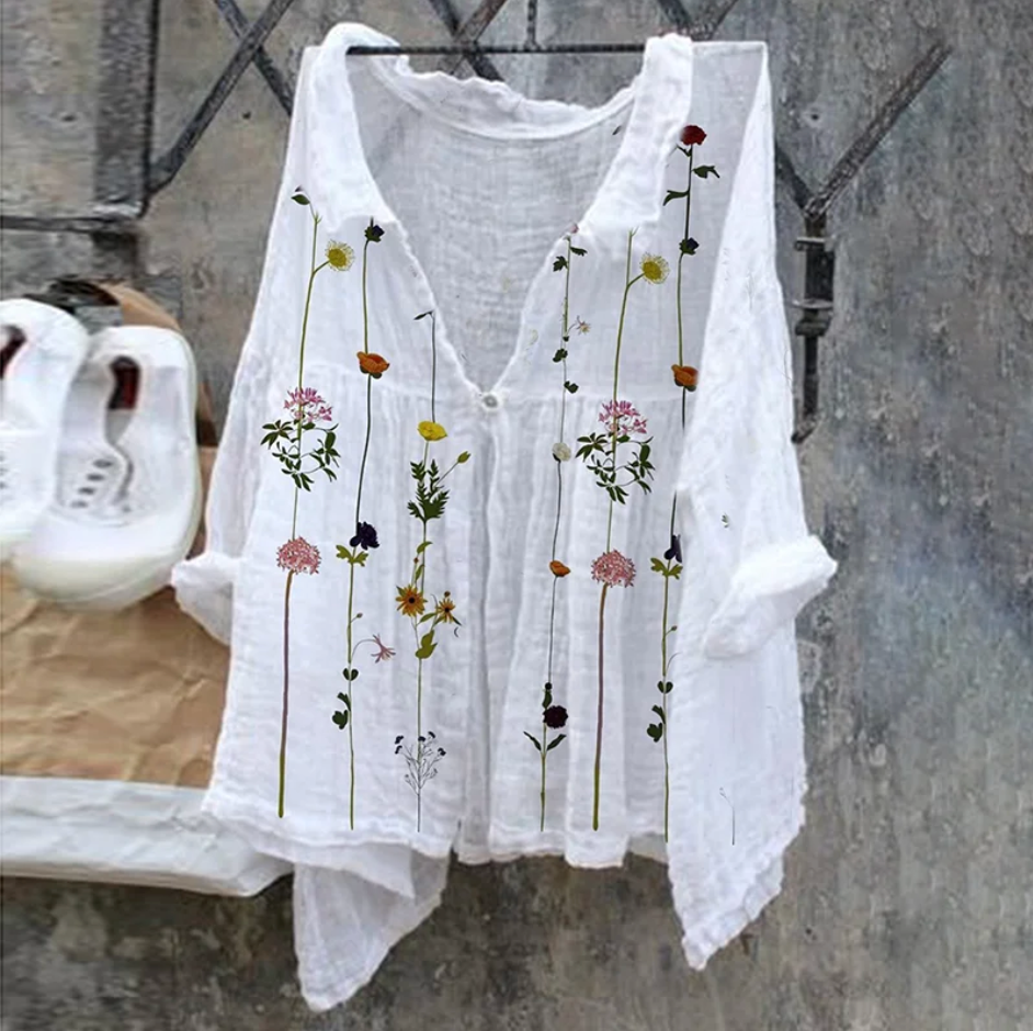 Spring Flowers™ | Linnen Lente Blouse