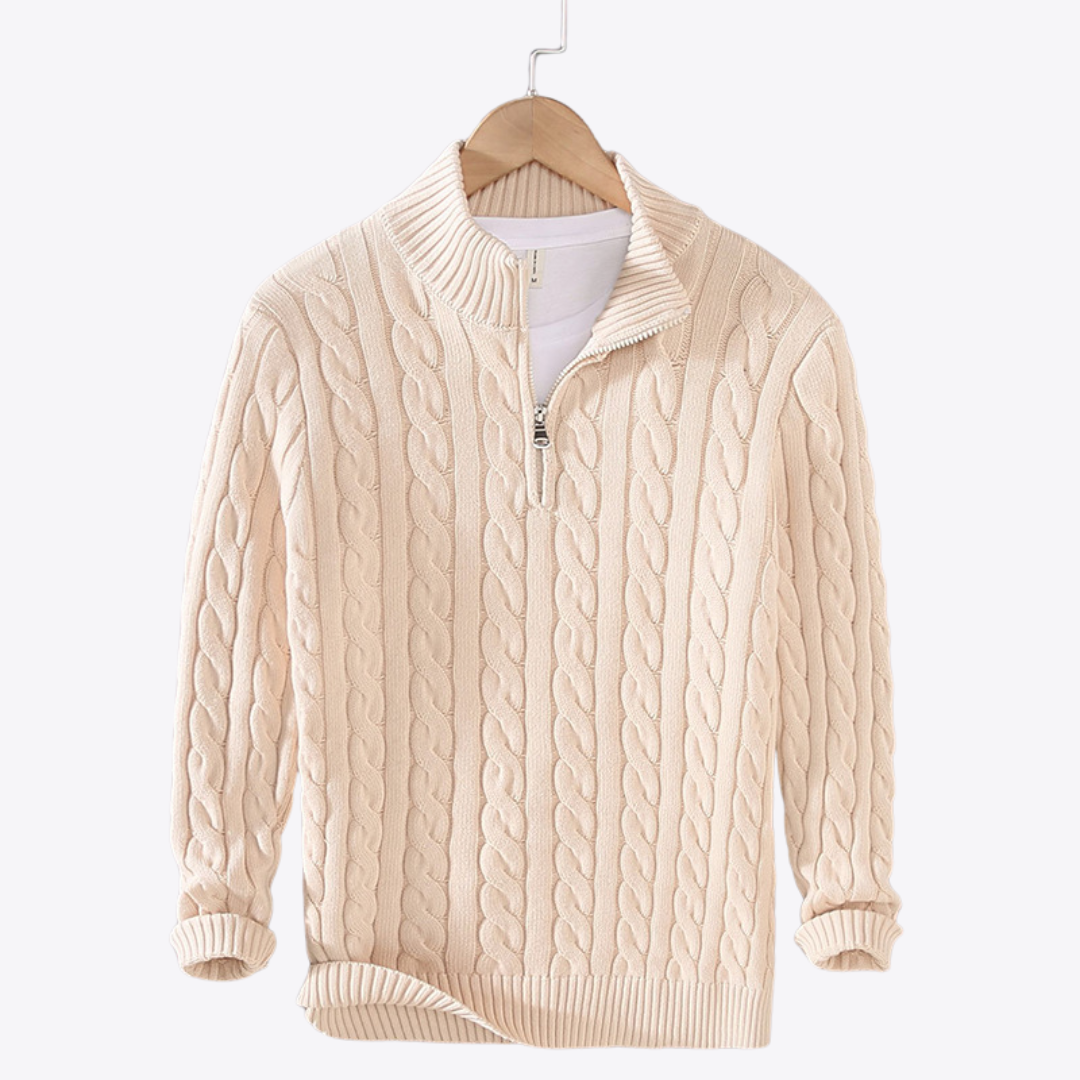 Travor - Cotton Zip Sweater