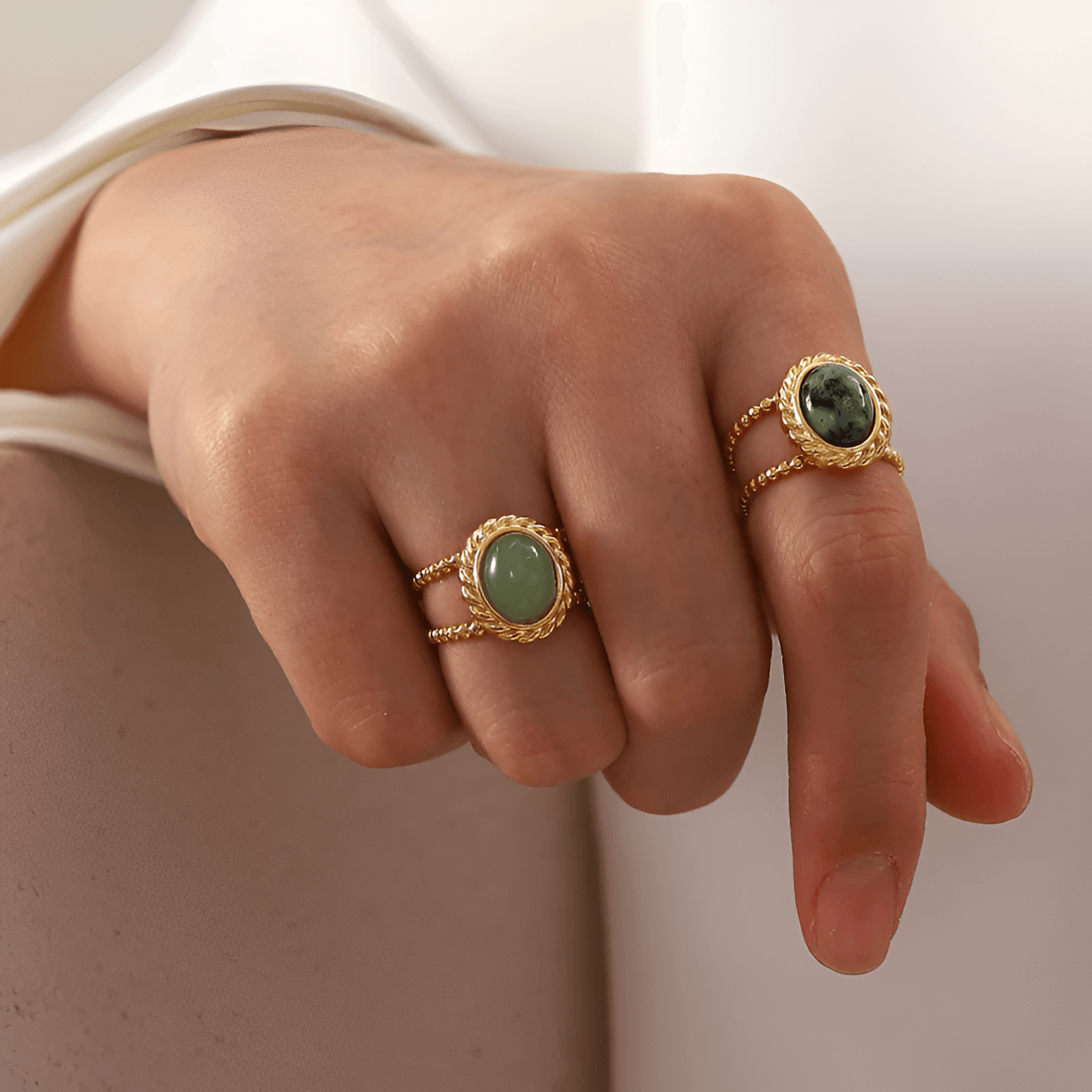 Jade Oase Gouden Ring