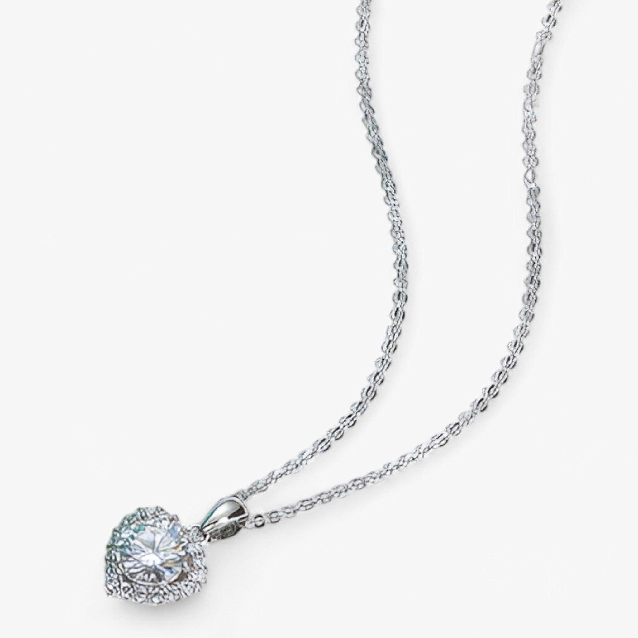 HEART | Moissanite Hart Hanger Ketting - Vier Eeuwige Liefde