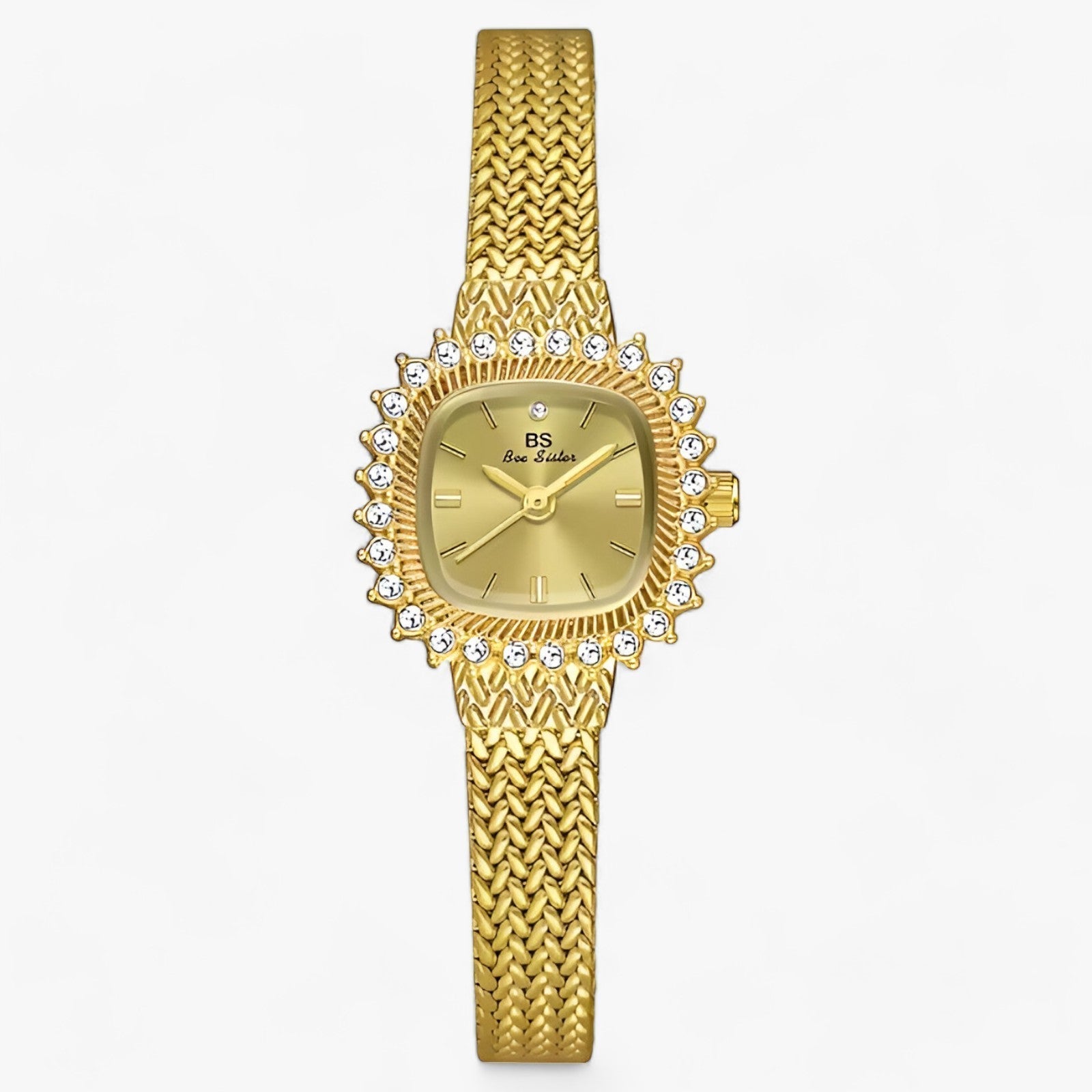 Glamoureuze Gouden Mesh-Horloge - Stralende Elegant voor elke Gelegenheid