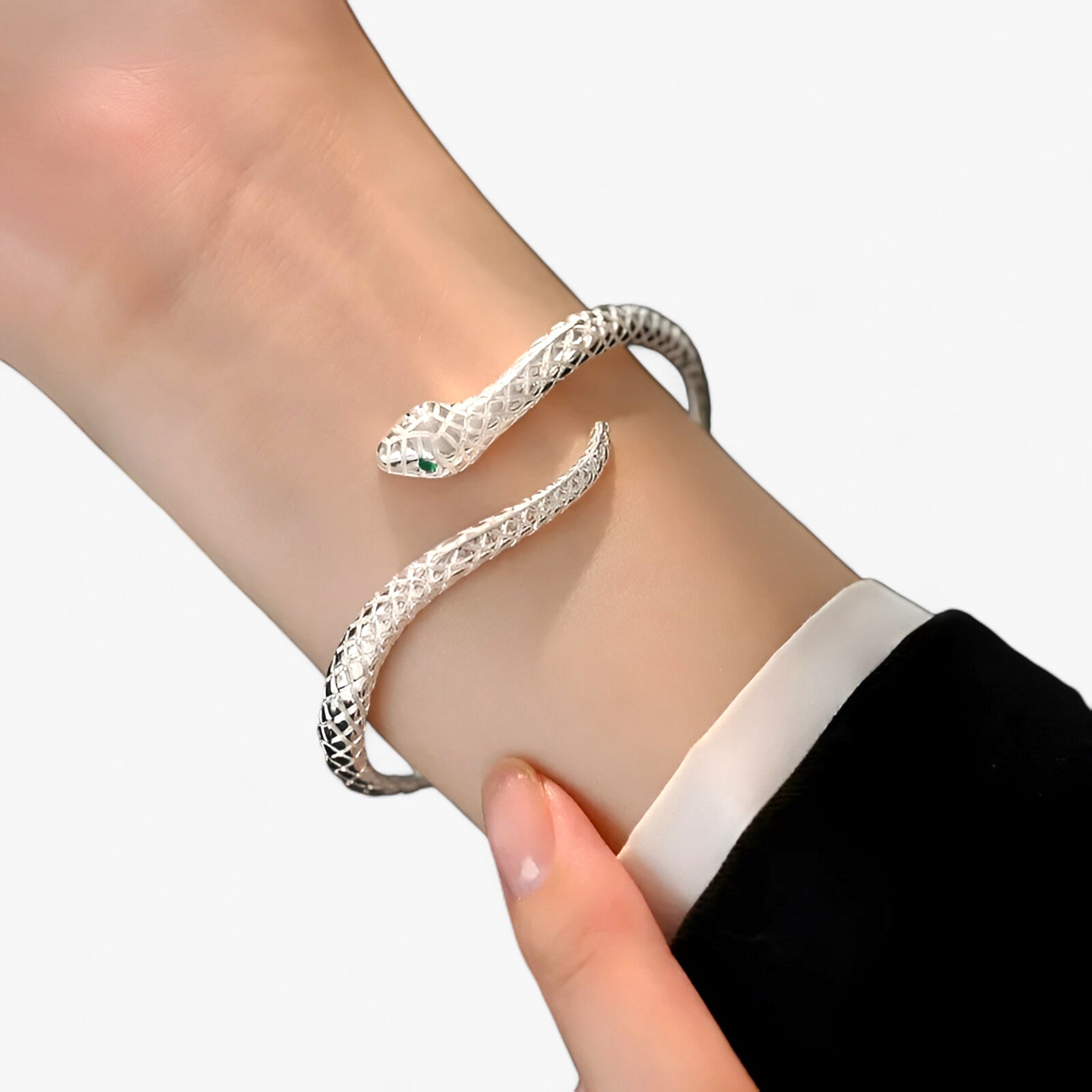 Hannah | Slangenarmband - Zilveren Charme & Elegant