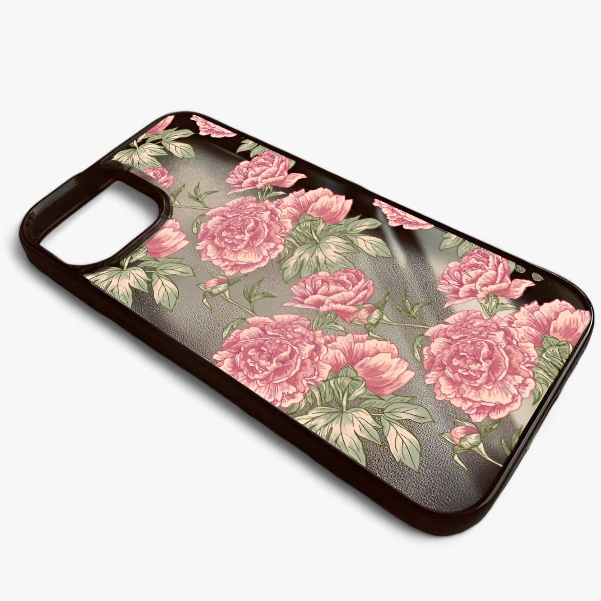 Maisie | Telefoonhoesje met Roze Pioenroos - Vintage Elegant voor iPhone Serie