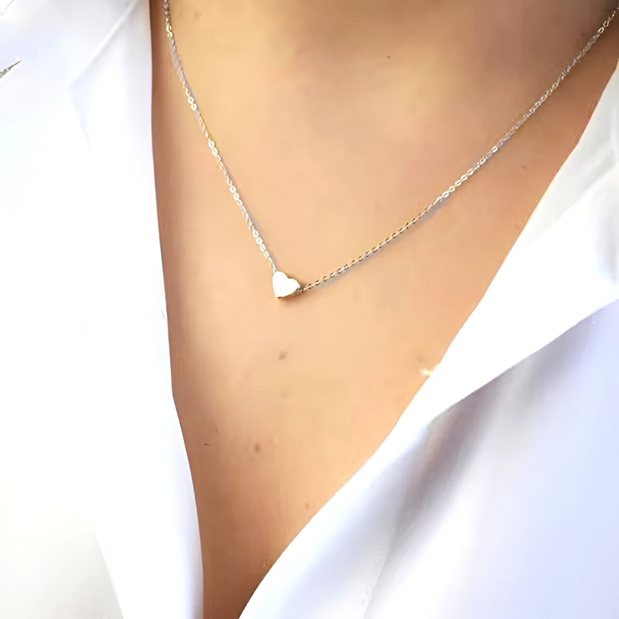 Eva | Hart Clavicle Ketting - Verfijnd en elegant