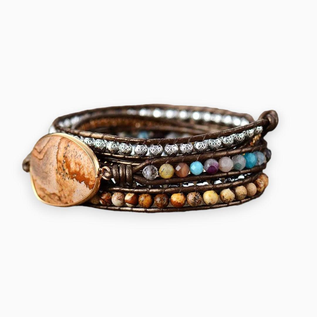 Serene Ziel Leren Wikkel Armband