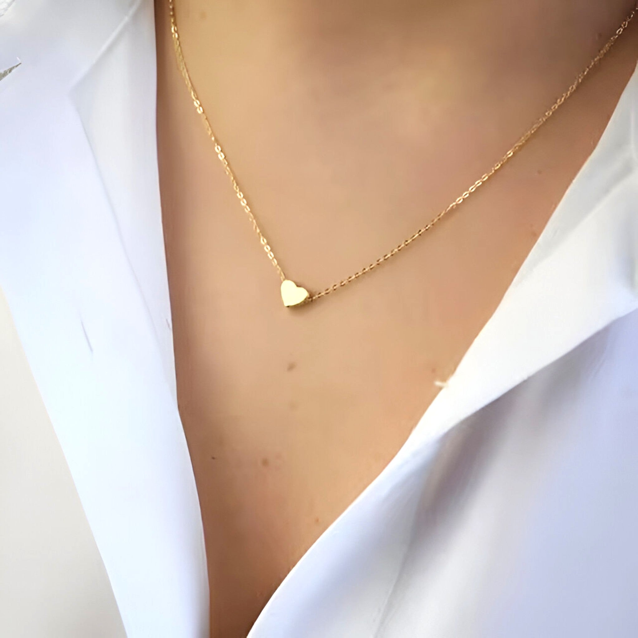 Eva | Hart Clavicle Ketting - Verfijnd en elegant