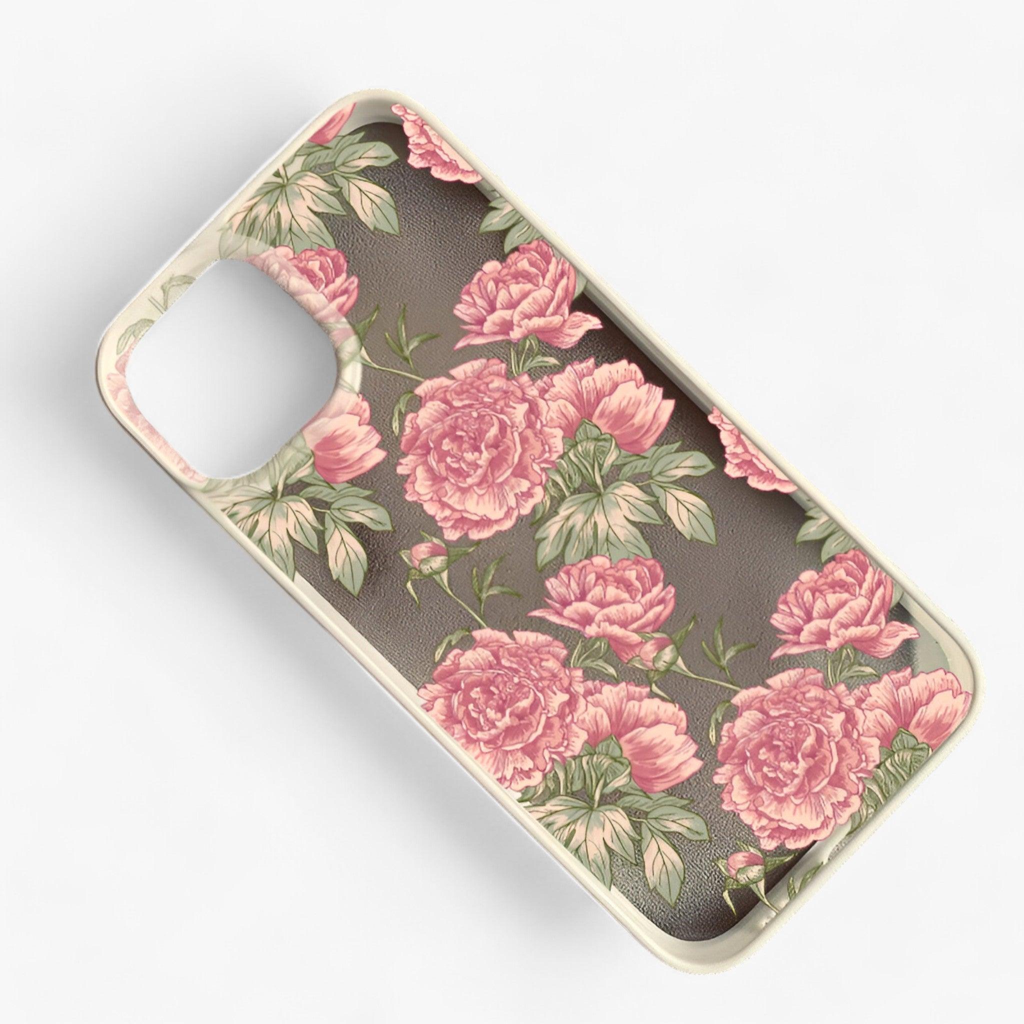 Maisie | Telefoonhoesje met Roze Pioenroos - Vintage Elegant voor iPhone Serie