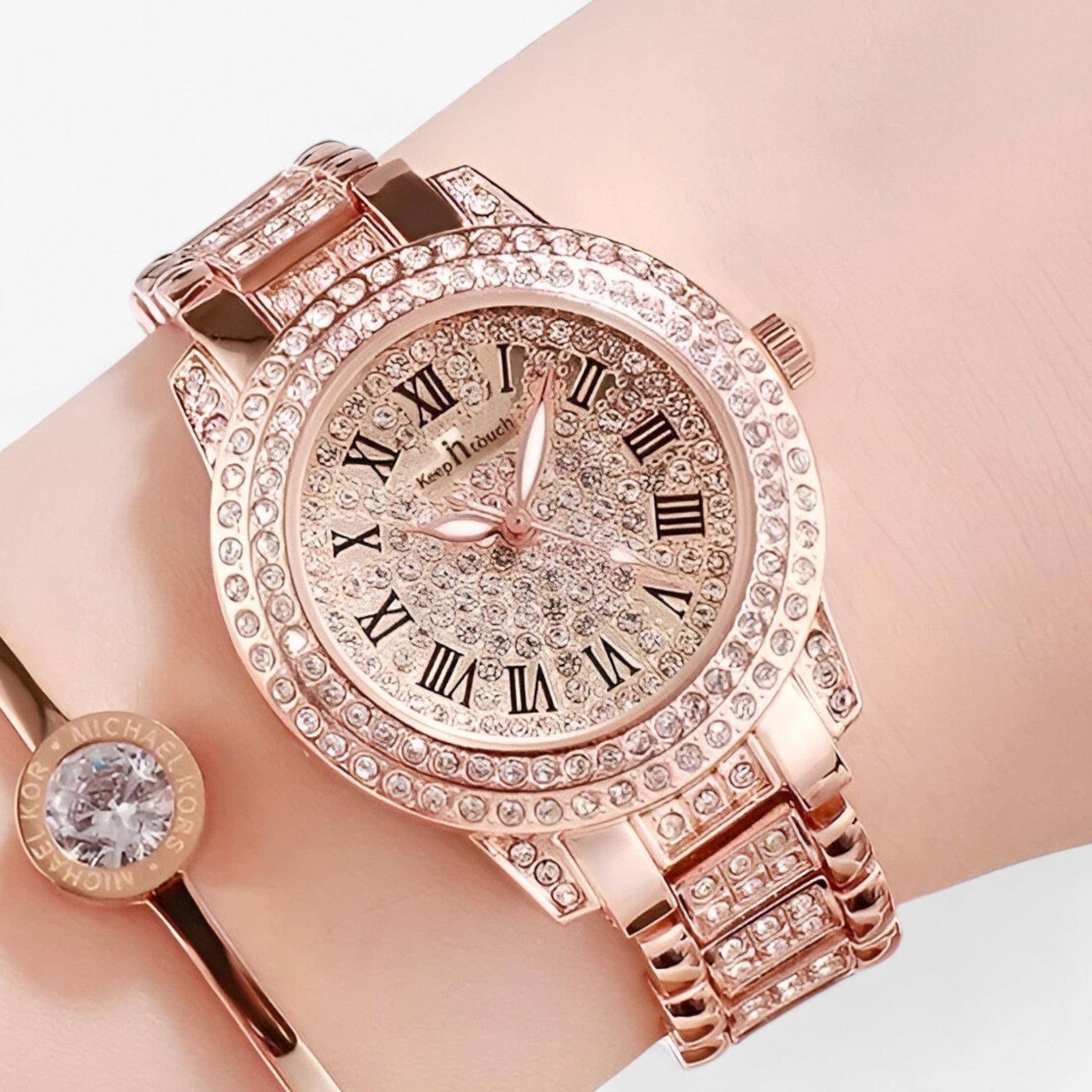 Sasha | Luxe Horloge met Volledige Diamanten - Elegant en Modieus voor Dames