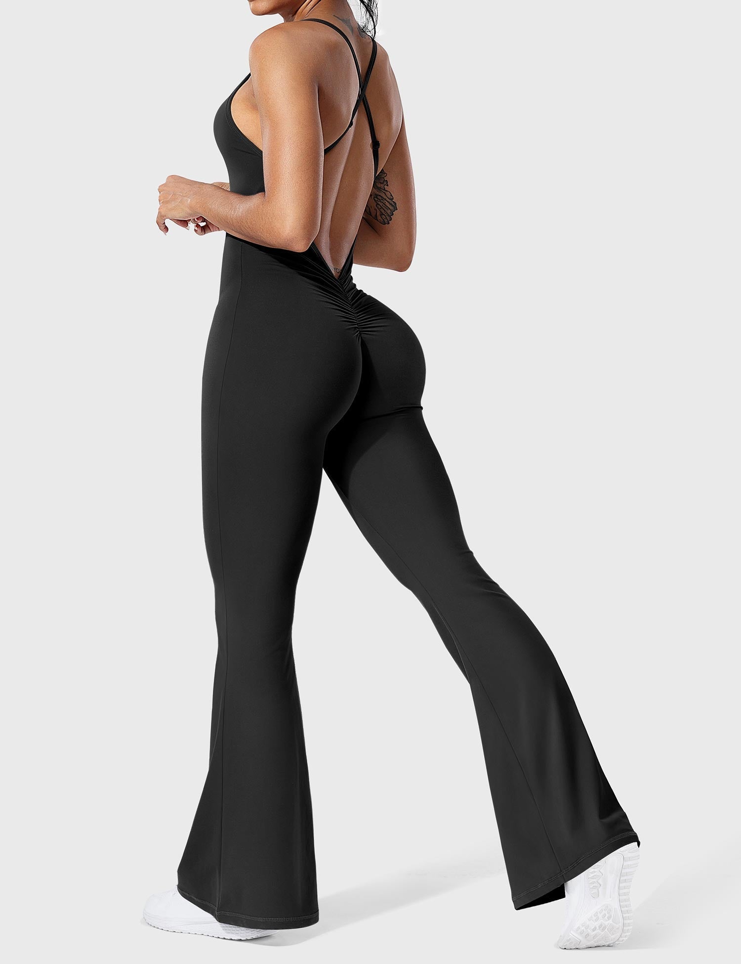 Zenith™ | V-Back Cross Flared Jumpsuit