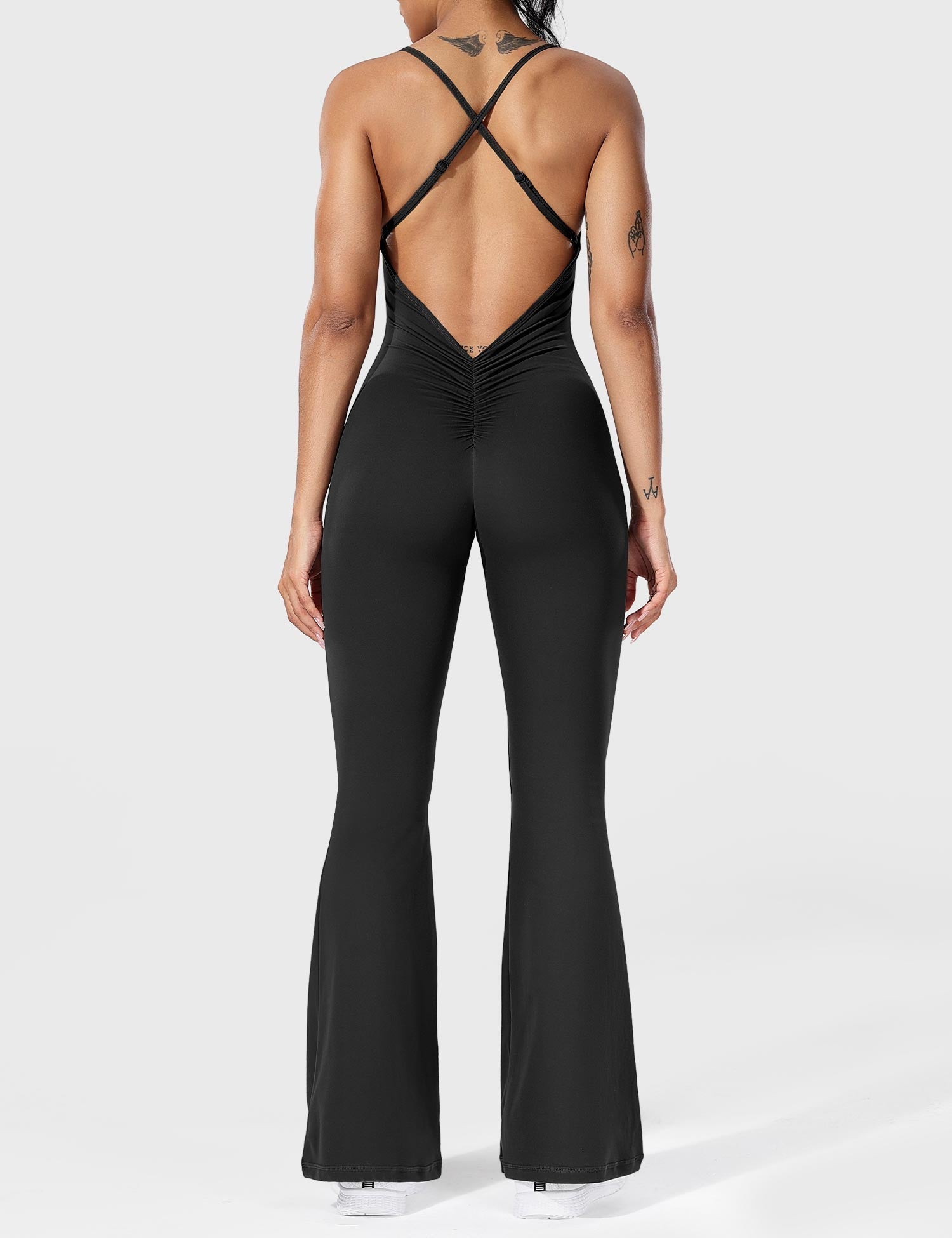 Zenith™ | V-Back Cross Flared Jumpsuit