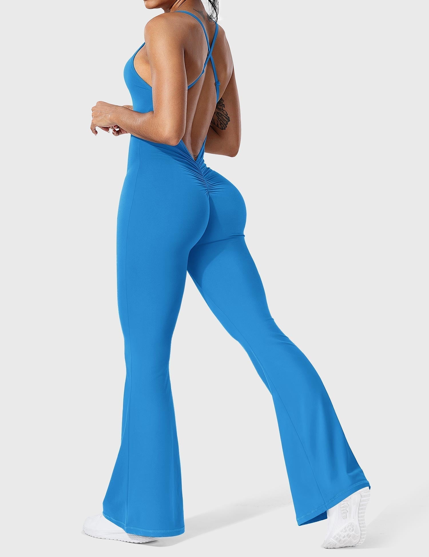 Zenith™ | V-Back Cross Flared Jumpsuit