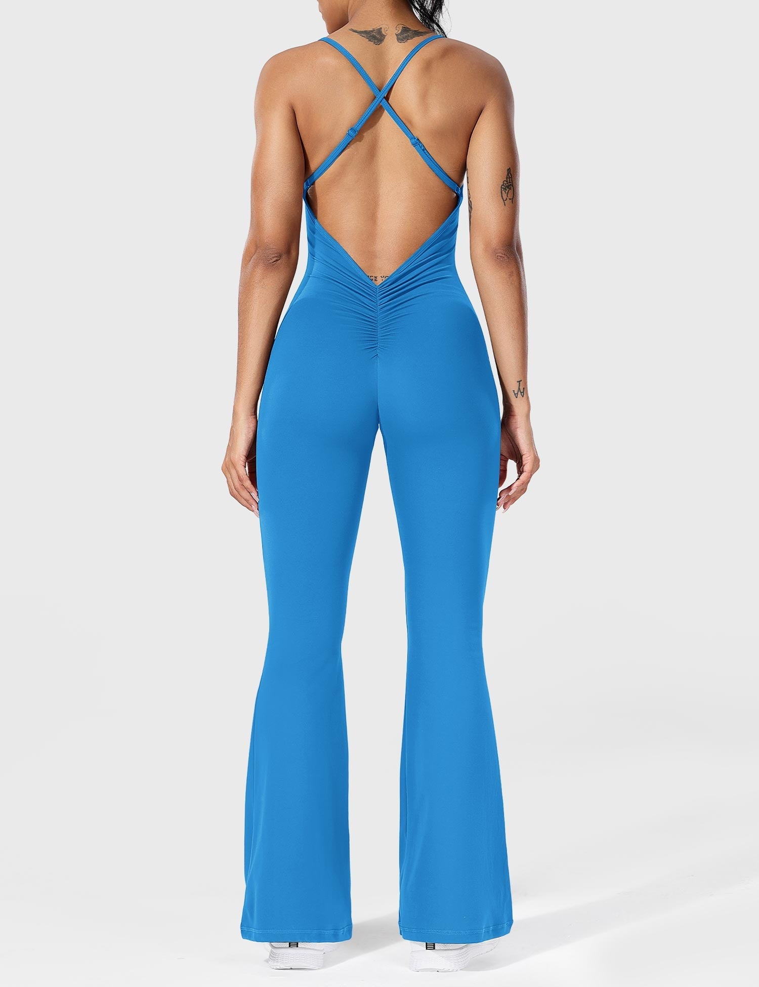 Zenith™ | V-Back Cross Flared Jumpsuit