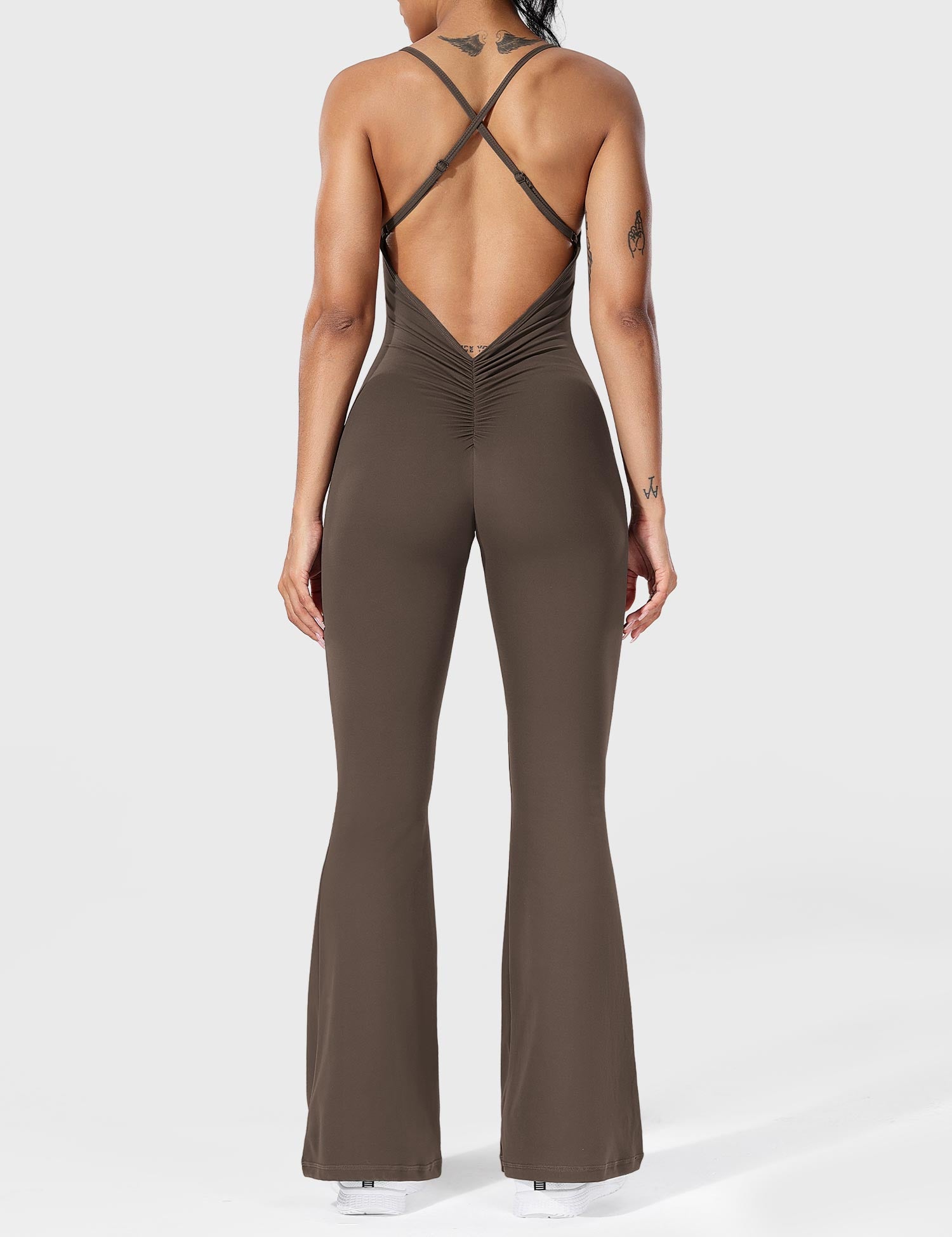 Zenith™ | V-Back Cross Flared Jumpsuit