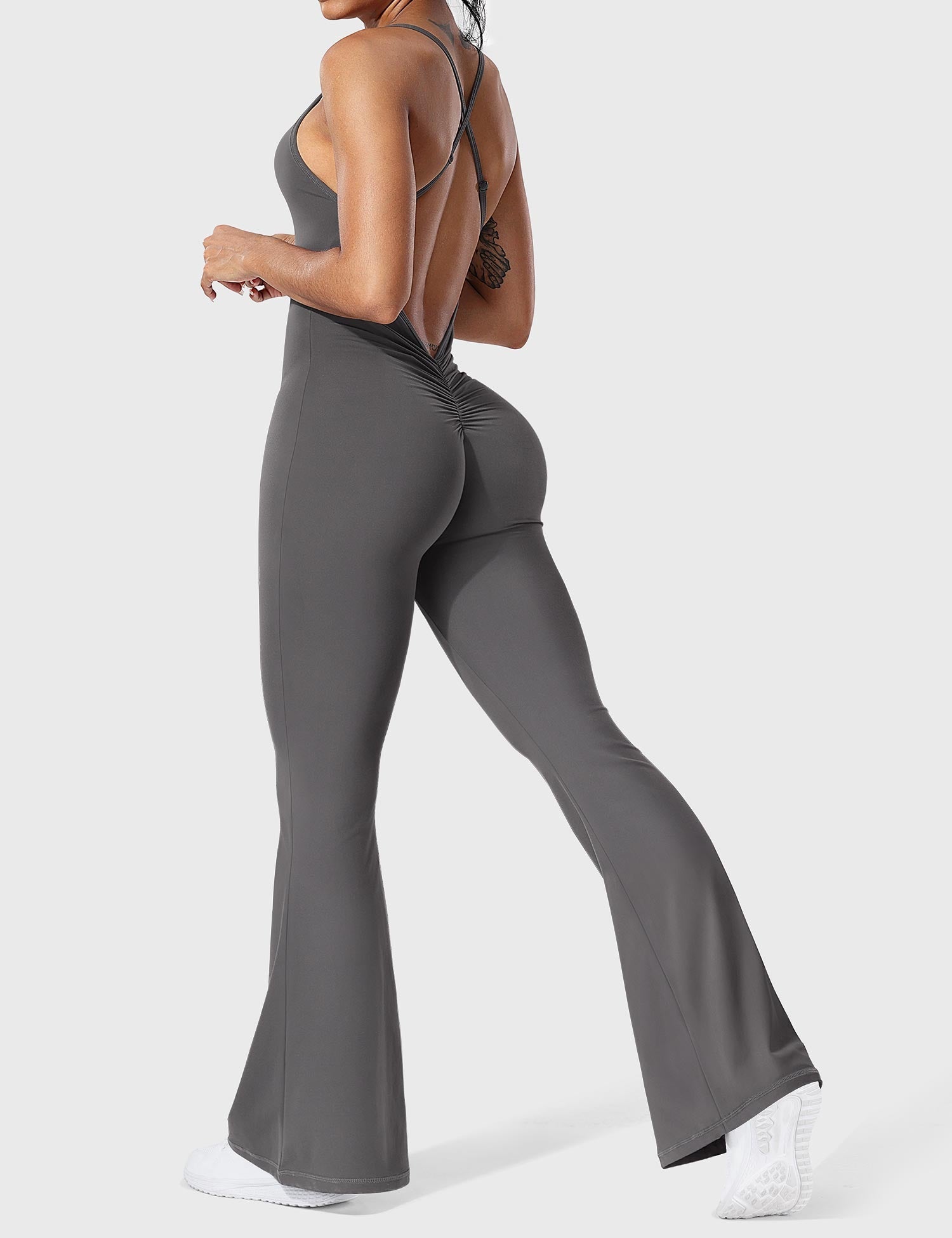 Zenith™ | V-Back Cross Flared Jumpsuit