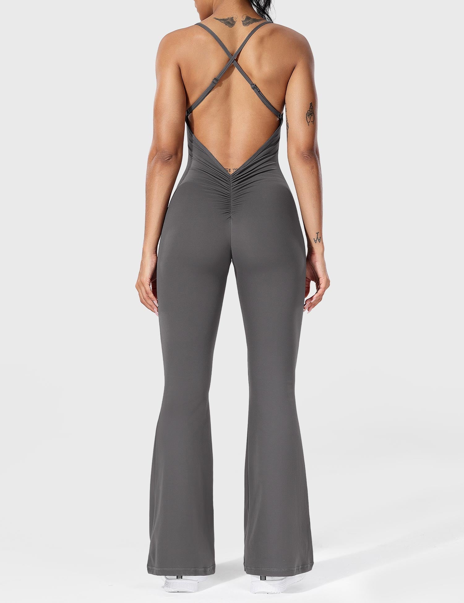 Zenith™ | V-Back Cross Flared Jumpsuit