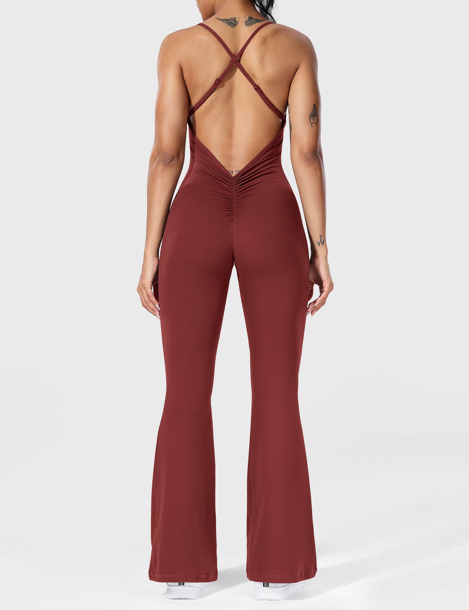 Zenith™ | V-Back Cross Flared Jumpsuit