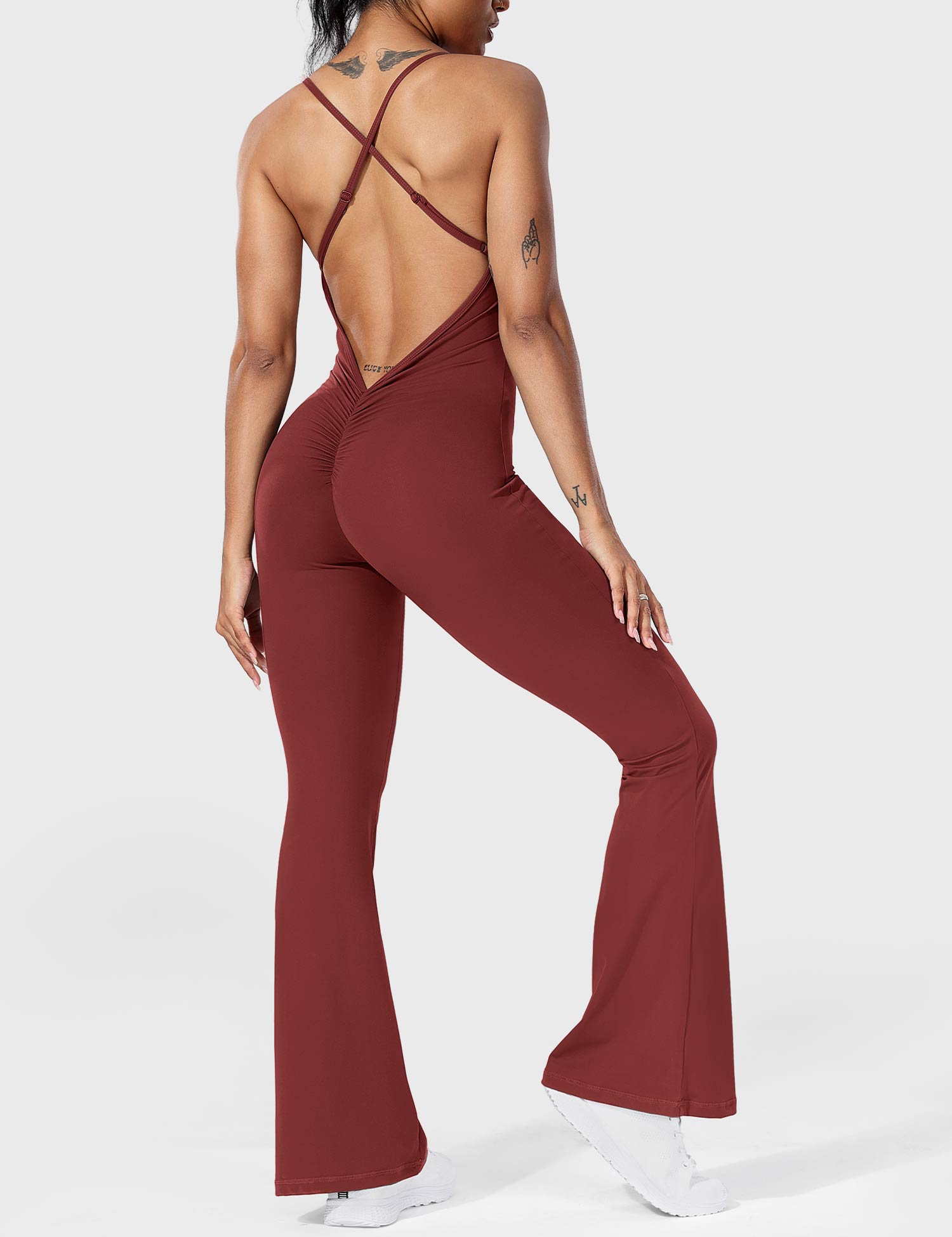 Zenith™ | V-Back Cross Flared Jumpsuit